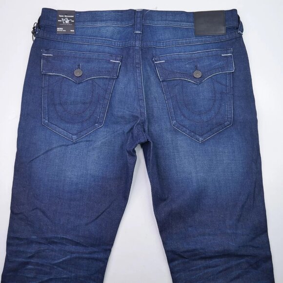 True Religion Men's Size 40x35 Relaxed Fit Jeans Relaxed Slim Dark Wash NWT - Picture 3 of 11